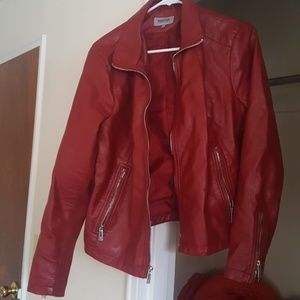 Red leather jacket